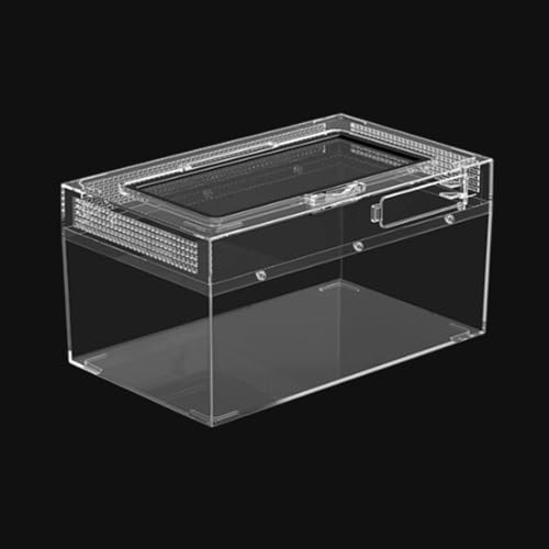 MLVFHN 爬虫類 ケージ レプタイルボックス のアクリル素材 昆虫 ヤモリ 分割式デザイン 飼育ケース 飼育セット 脱走防止ネット クレステッド むしかご 縦長 ッコー むしかご 放熱穴 むしかご プラケース 給餌孔(30X18X15cm)