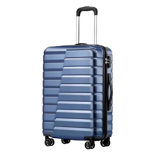Coolife TSA-Approved Hardside Carry-On Spinner Suitcase with Telescopic Handle