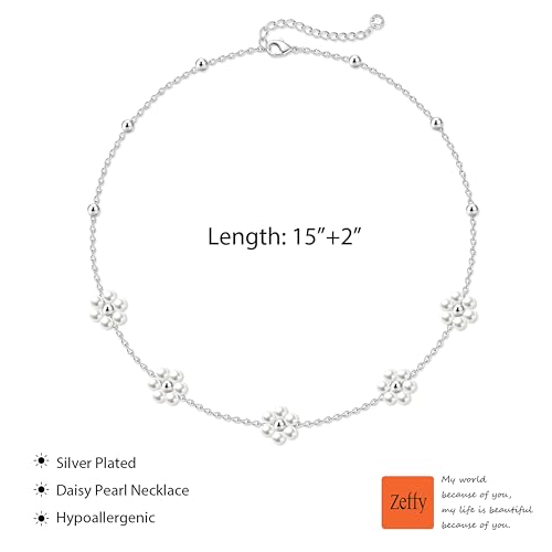 Image of Zeffy Pearl Necklace 4MM /6MM /8MM Dainty Round Imitation Pearl Choker Necklace Wedding Pearl Necklace Delicate Jewelry for Women Simple Bridesmaid Jewelry Gifts