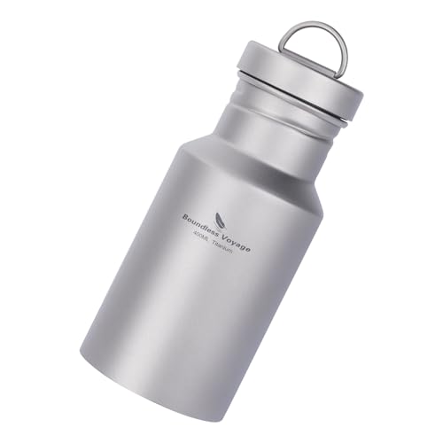 iBasingo Petite bouteille en titane - Bouteille d'eau d'extérieur - Bouteille d'eau en métal monocouche - Large bouche - Anti-fuite - Pour le sport, le...