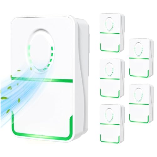 Harewtwy Purificador de Aire Enchufable (Paquete de 6), Ionizador de Aire Negativo para Uso Doméstico, Minipurificador de Aire Portátil Sin Filtro con Luz Verde y Enchufe Europeo.
