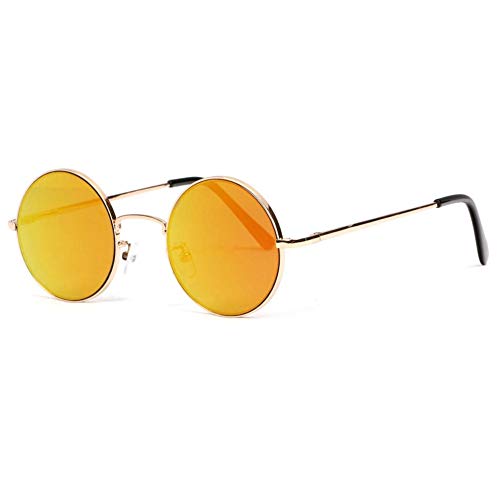 Eye Wear Lunettes de Soleil Miroir Rondes Dorees Femme et Homme et Ocky - Taille: Taille unique - Couleur: Jaune - Mixte Cover
