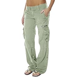Ropa Casual Para Trabajar 2023 Popular Y29K Elegante Pantalones Cargo para Mujer con Bolsillos al aire libre Casual Ripstop Camo Militar Construcción Trabajo Pants Leggings Negro Transparente, verde, XXL