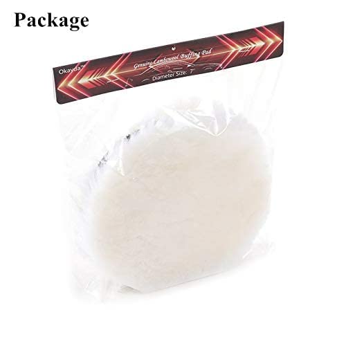 Gracefur Lambs Wool Polishing Buffing Pad Hook And Loop Soft Cutting Pad 3"/4"/5"/6"/7" Available Polisher For Auto Car (7"-2Pack) #TOP7