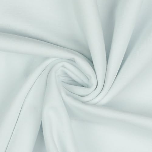 Tissu jersey uni au mètre - Certifié Oeko-Tex Standard 100 - 69 couleurs au choix - Uni + mélangé (005 I Blanc, 50 x 150 cm)
