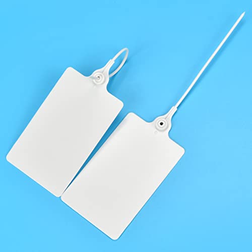 WUBAO Etichette di sicurezza a forma di numero, a prova di manomissione, per bagagli (100 pezzi, bianco)
