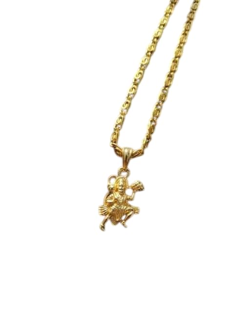 Lord Hanuman Bajrangbali Pendant with Stylish Link Chain-image-7