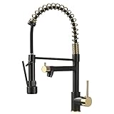 AIMADI Küchenarmatur, schwarze Küchenarmatur mit Sprüher, kommerzieller Stil, mattschwarze Armatur für die Küche, Einhandgriff, Einlochmontage, Küchenspüle