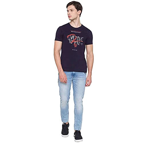 Image of Spykar Printed Blended Slim Fit Mens T-Shirt (A21MKT02BA033WH-P)