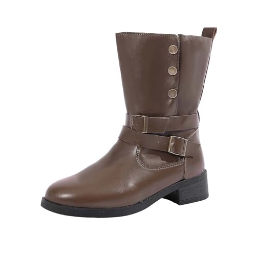 Bottes courtes d'hiver pour femmes à bout rond et grande taille confortable