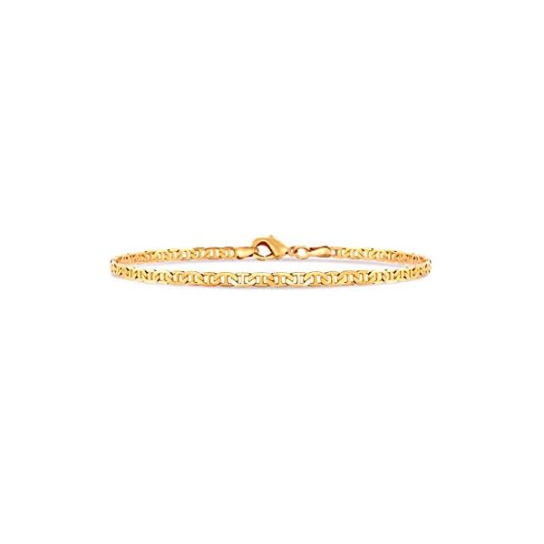 Gold-Anklet-for-Women-Flat-Mariner-Anklet-Barzel-18K-Gold-Plated-Flat-Marina-Link-Anklet-for-Women-Made-In-Brazil Barzel Womens Gold Anklet Flat Mariner 18K Gold Plated Flat Marina Link Anklet for Women - Made In Brazil (10.00)