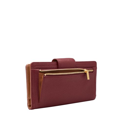 Image of Fossil Women's Logan Leather Wallet RFID Blocking Tab Clutch