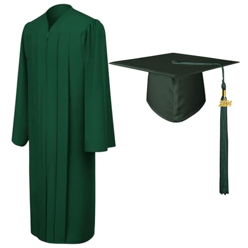 Conjunto de graduación para secundaria y universidad: gorra y vestido mate