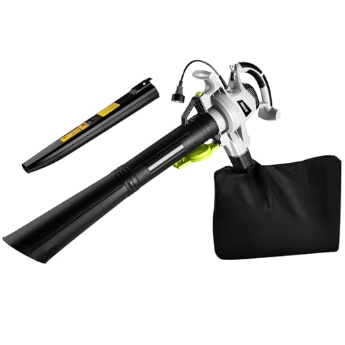 Electric Leaf Blower Vacuum Mulcher: DEKOPRO 12 Amp 3 in 1 Electric Leaf Blower Corded Lawn Care Tools, Leaf Vacuum and Mulcher, 40L Leaf Collector Bag with Shoulder Strap for Yard, Garden, Patio
