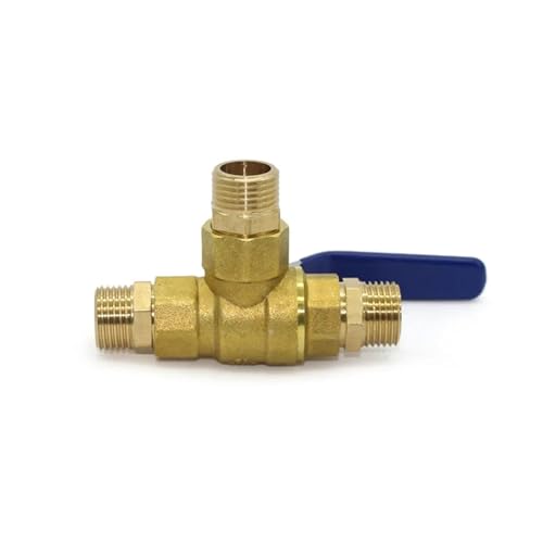 Conector de válvula de bola de latón de 3 vías con rosca BSP macho tipo L 4