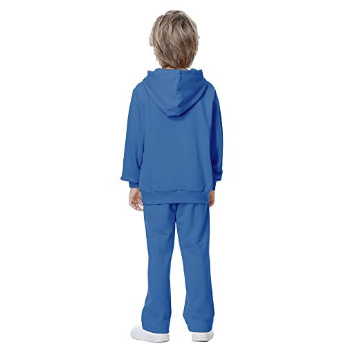 Kid Nation Kids' Soft Brushed Fleece Casual Basic Pullover Hooded Sweatshirt Hoodie For Boys Or Girls M Gray Blue #TOP7