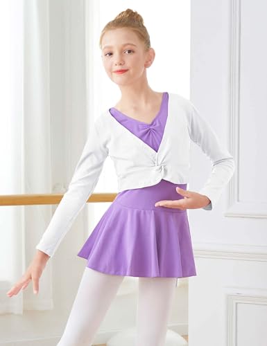 Daydance Girl's Dance Crop Tops Ballet Wrap Shrug Sweater Long Sleeve4