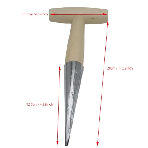 Herramienta para sembrar semillas Garden Hand Dibber acero y madera miniatura 2