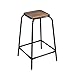Home Gadgets Silla Taburete Retro Vintage Metal y Madera 66 cm