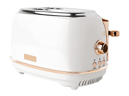 Comparison: British Toaster 4 Haden Heritage 2 Slice Wide Slot Stainless Steel Toaster with Adjustable Browning Control & Non-Slip Feet, Ivory & Copper