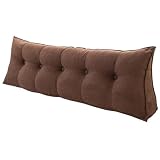 Yuly Almohadas triangulares grandes de cuña, cojín de apoyo lumbar, cojín de respaldo de lectura, cojín de cabecero de cuña de color sólido para cama, sofá y dormitorio (60 x 50 x 20 cm, marrón)