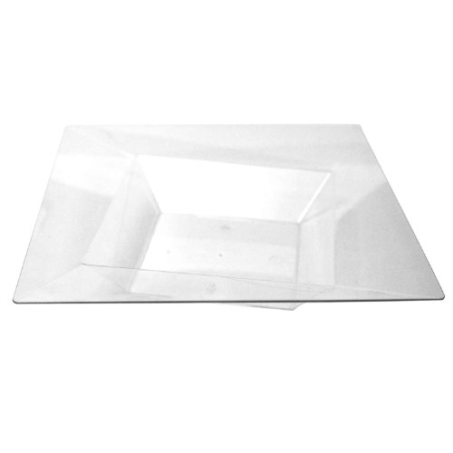 Party Essentials Disposable Dinnerware/Square Plastic Plates for Wedding/Birthday/All Occasions, 12-Ounce Salad/Snack Bowls, 10-Count, Clear Twisted