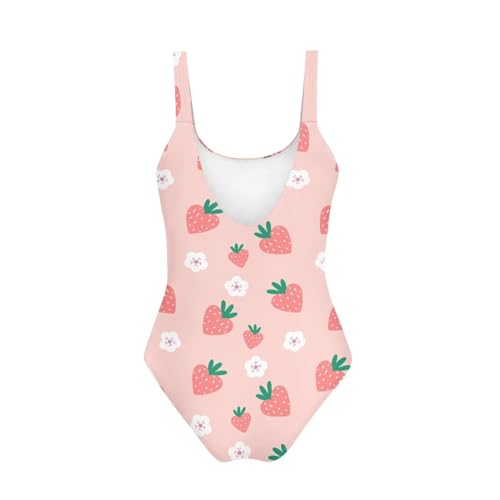 Girl's One Piece Swimsuits Athletic Quick Dry Summer Beach Swimwear Crewneck Backless Bathing Suit for Teens 13-142