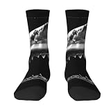 UVWXYZABC Black Shark Bite Socks High Ankle Crew Socks Everyday Casual Mid Socks For Men Women