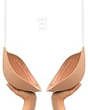 Foster Sticky Bra Push Up Plus Size - Invisible Adhesive Bra Backless Strapless Bra for Womens H Beige