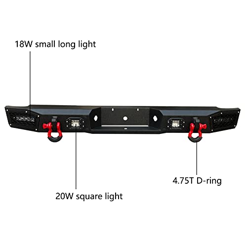 Vijay Front And Rear Bumper Compatible With 1998-2011 Ford Ranger With Winch Plate And Led Lights #TOP6