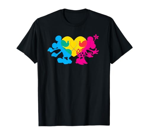 T-shirt Disney Mickey & Minnie Tail Heart en coton pour fan de mode