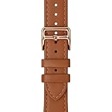 Tuocal Kompatibel mit Apple Watch Armband 38mm 40mm 41mm Herren Damen, Schmales Dünnes Weiches Echte Lederarmband Kompatibel für Apple Watch Series 8 7 6 5 4 3 2 1 SE Sport Edition, Braun