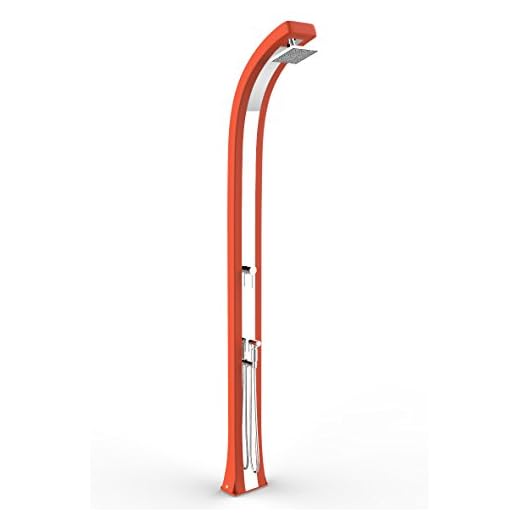 Ducha Classic Curva A Doble Entrada Agua Caliente Y Fría Arkema Spring Plus (Poletilene Hd Ducha Para Interior Y Exterior Con Miscelatoree Ducha Extraíble Arkema B145 2009 Naranja