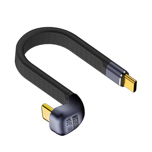 Image of MICROWARE Short USB C Cable 5inch, U Shape 180 Degree USB C Cable (PD 3.1 240W, 40Gbps, 8K@60Hz), Flat Type C Charging Cord Compatible for iPhone 15, External SSD, Docking Station,(U Shape)