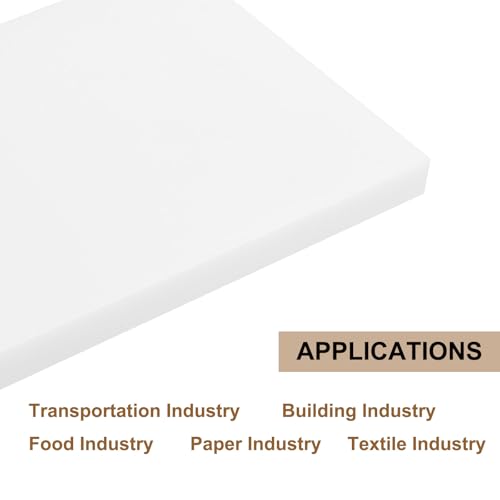 Image of MECCANIXITY UHMW Sheets, Hard Ultra High Molecular Weight Polyethylene Sheets Plastic Sheet, 5 inch x 7 inch x 3 /8, White