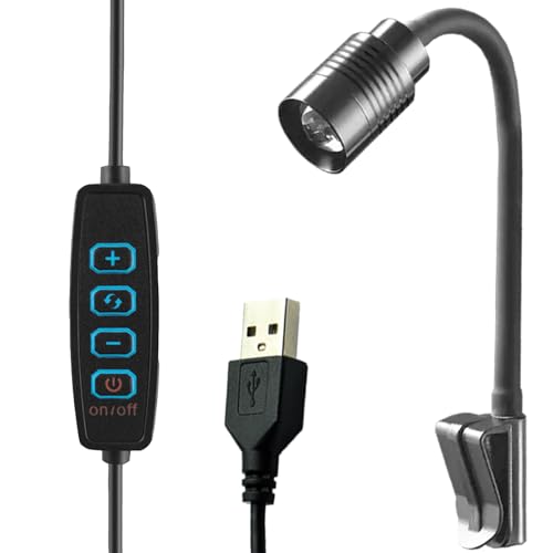 GERUI Luz de acuario con clip de 3 W, luz USB ajustable para acuario, mejora la experiencia visual. Distancia focal ajustable en 3 colores para salón, hotel, Resta