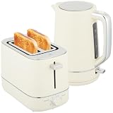HOMCOM Wasserkocher Toaster Set mit 2200 W 1,7L Wasserkocher Beige