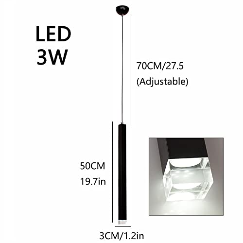 Lámpara moderna colgante RAGGZZ tubo largo downlight LED interior comedor salón negro 2