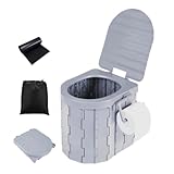 簡易トイレセット 非常用トイレ ワンタッチテント 1人用 防災 トイレ 防災グッズ えテント折りたたみ アウトドア キャンプ 2点セット 防災 災害時 ポータブルトイレ 災害用 処理袋12枚付き 持ち運び 組立簡単 (Greyトイレ)