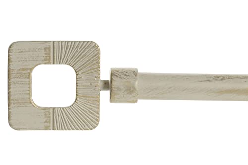 Barras de Cortina Salon KCASA Barra de Cortina Extensible de Metal Beige Minimalista para Dormitorio Vintage de 120-210 cm (Cuadrado)