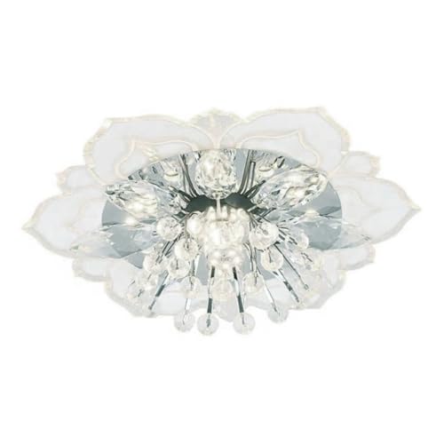 Lampe de plafond en cristal blanc pour un éclairage cosy de salon