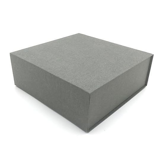 Mainetti Scatola regalo magnetica – 25 confezioni in cartone rigido con chiusura magnetica | scatola regalo vuota per matrimonio, Natale e compleanno | regalo di lusso unisex | Kraft grigio scuro