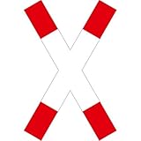 andreaskreuz bedeutung Verkehrsschild Nr. 201-50 Verkehrszeichen VZ201-50, Andreaskreuz stehend, Alu, RA2, 135x18cm Verkehrsschild