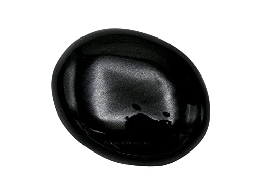 Image of Amazing Gemstone Black Agate Crystals and Healing Stones - Large Palm Stone Crystals Piedra - Crystal for Good Luck, Balanced Positive Energy, Meditation - Unique Stocking Stuffers, Gifts for Women