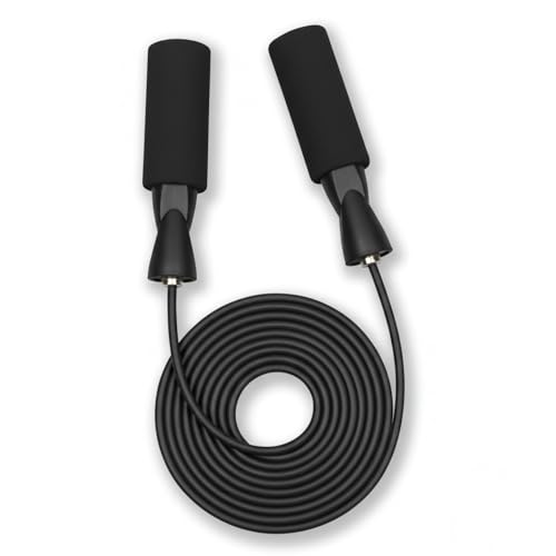 Jump Rope for Fitness – Adjustable PVC Exercise Rope with Tangle-Free Design & Comfortable Foam Handles, Ideal for Cardio, Home Workout & Training for Men, Women & Kids (Black) – XYLsports