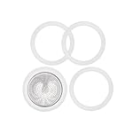 6 Cups Coffee Gasket for Bialetti Moka Aluminium Stove Top Coffee Maker Pots Express - 4 Gasket and 1 Stainless Filter