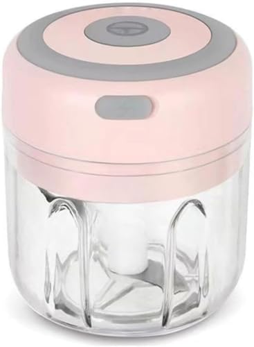 大根おろし器/多用途手切り器/にんにくおろし器/電動/家庭用にんにく押し器 (100ml,ピンク)