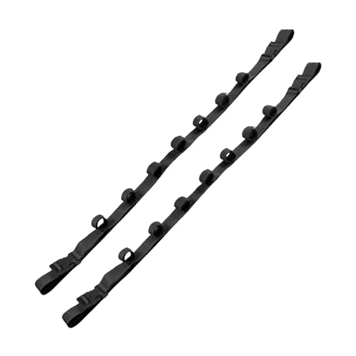 Amagogo 2X Fishing Rod Holder Strap Belts Hold 7 Rods Heavy Duty Fishing Pole Holder Fishing Car Rod Carrier for Wall Vehicle Travel, Black