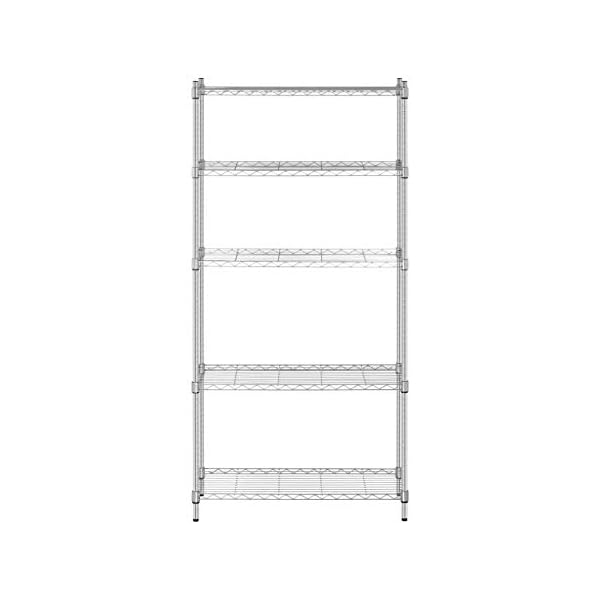 Royal Catering Metallregal Küchenregal Lastenregal Lagerregal RCMR-1800P25 (35 x 90 x 180 cm, 5 Ablagen, max. 250 kg) – Bild 4