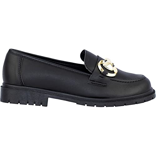 Mocassim Feminino Boyfriend Sapato Tratorado Casual Loafers MOT1 preto36